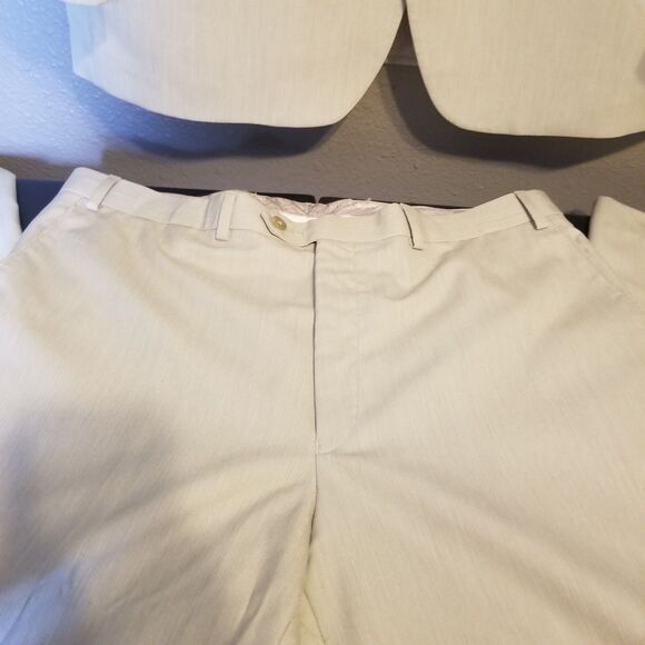 Chaps 44R Suit Set Tan Sport Coat Pants 36x34 2 Button Notch Lapel Classic FLAW - Picture 5 of 13